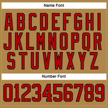 Load image into Gallery viewer, Custom Old Gold Red-Black Hockey Lace Neck Jersey