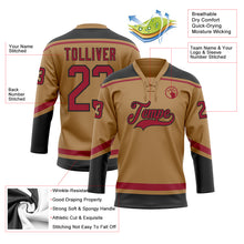 Load image into Gallery viewer, Custom Old Gold Cardinal-Black Hockey Lace Neck Jersey