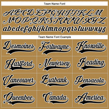 Load image into Gallery viewer, Custom Old Gold Black-White Hockey Lace Neck Jersey