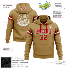 Load image into Gallery viewer, Custom Stitched Old Gold Red-White Football Pullover Sweatshirt Hoodie