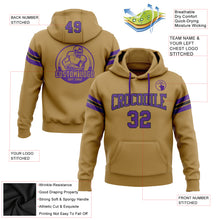 Load image into Gallery viewer, Custom Stitched Old Gold Purple-Black Football Pullover Sweatshirt Hoodie