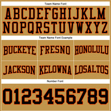 Load image into Gallery viewer, Custom Stitched Old Gold Black-Orange Football Pullover Sweatshirt Hoodie