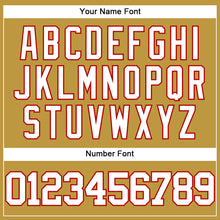 Load image into Gallery viewer, Custom Old Gold White-Red Authentic Baseball Jersey