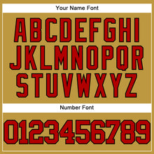 Load image into Gallery viewer, Custom Old Gold Red-Black Authentic Baseball Jersey