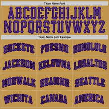 Load image into Gallery viewer, Custom Old Gold Purple-Black Authentic Baseball Jersey