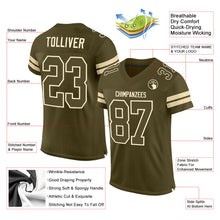 Load image into Gallery viewer, Custom Olive Olive-Cream Mesh Authentic Salute To Service Football Jersey