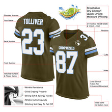 Load image into Gallery viewer, Custom Olive White-Light Blue Mesh Authentic Salute To Service Football Jersey