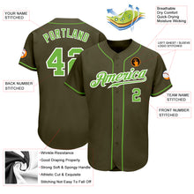Load image into Gallery viewer, Custom Olive Neon Green-White Authentic Salute To Service Baseball Jersey