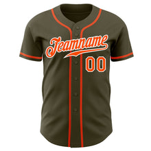 Load image into Gallery viewer, Custom Olive Orange-White Authentic Salute To Service Baseball Jersey