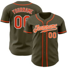 Load image into Gallery viewer, Custom Olive Orange-White Authentic Salute To Service Baseball Jersey