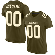 Load image into Gallery viewer, Custom Olive Cream Mesh Authentic Salute To Service Football Jersey