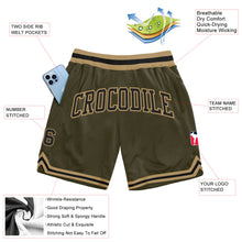 Load image into Gallery viewer, Custom Olive Black-Old Gold Authentic Throwback Salute To Service Basketball Shorts