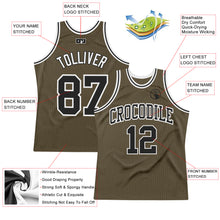 Load image into Gallery viewer, Custom Olive Black-White Authentic Throwback Salute To Service Basketball Jersey