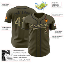 Load image into Gallery viewer, Custom Olive Camo-Black Authentic Salute To Service Baseball Jersey