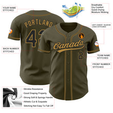 Load image into Gallery viewer, Custom Olive Black-Old Gold Authentic Salute To Service Baseball Jersey