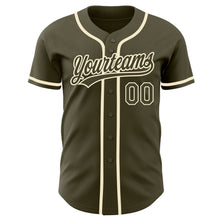 Load image into Gallery viewer, Custom Olive Olive-Cream Authentic Salute To Service Baseball Jersey