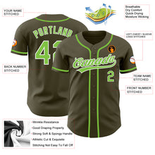 Load image into Gallery viewer, Custom Olive Neon Green-White Authentic Salute To Service Baseball Jersey