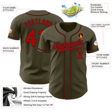 Load image into Gallery viewer, Custom Olive Red-Black Authentic Salute To Service Baseball Jersey