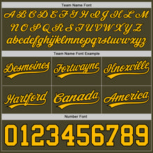 Load image into Gallery viewer, Custom Olive Gold-Black Authentic Throwback Salute To Service Basketball Shorts