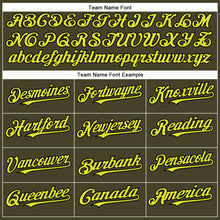 Load image into Gallery viewer, Custom Olive Neon Yellow-Black Authentic Salute To Service Baseball Jersey