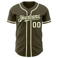 Load image into Gallery viewer, Custom Olive Cream Authentic Salute To Service Baseball Jersey