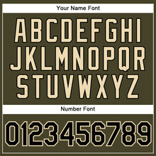 Load image into Gallery viewer, Custom Olive City Cream Pinstripe Black Authentic Salute To Service Baseball Jersey