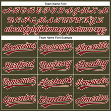 Load image into Gallery viewer, Custom Olive City Cream Pinstripe Crimson Authentic Salute To Service Baseball Jersey