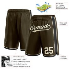 Load image into Gallery viewer, Custom Olive Cream-Black Authentic Salute To Service Basketball Shorts
