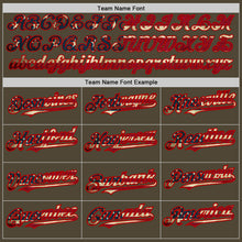 Load image into Gallery viewer, Custom Olive Vintage USA Flag-Red Authentic Salute To Service Baseball Jersey