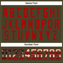 Load image into Gallery viewer, Custom Olive Vintage USA Flag Red-Cream Salute To Service Hockey Lace Neck Jersey