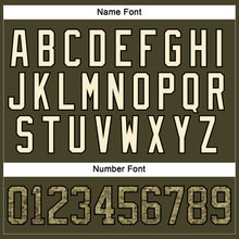 Load image into Gallery viewer, Custom Olive Camo Black-Cream Salute To Service Hockey Lace Neck Jersey