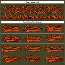 Load image into Gallery viewer, Custom Olive Orange-Black Salute To Service Hockey Lace Neck Jersey