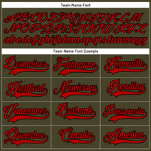 Load image into Gallery viewer, Custom Olive Red-Black Salute To Service Hockey Lace Neck Jersey