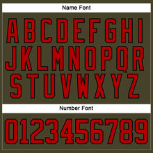 Load image into Gallery viewer, Custom Olive Red-Black Salute To Service Hockey Lace Neck Jersey