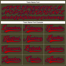 Load image into Gallery viewer, Custom Olive Red-Navy Salute To Service Hockey Lace Neck Jersey