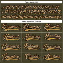 Load image into Gallery viewer, Custom Olive Old Gold-Black Salute To Service Hockey Lace Neck Jersey