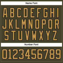 Load image into Gallery viewer, Custom Olive Old Gold-Black Salute To Service Hockey Lace Neck Jersey