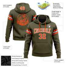 Load image into Gallery viewer, Custom Stitched Olive Orange-White Football Pullover Sweatshirt Salute To Service Hoodie