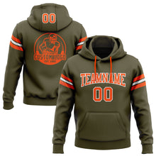 Load image into Gallery viewer, Custom Stitched Olive Orange-White Football Pullover Sweatshirt Salute To Service Hoodie