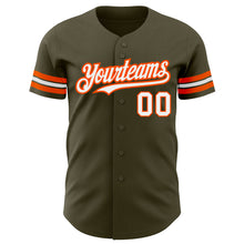 Load image into Gallery viewer, Custom Olive White-Orange Authentic Salute To Service Baseball Jersey