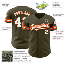 Load image into Gallery viewer, Custom Olive White-Orange Authentic Salute To Service Baseball Jersey
