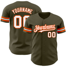 Load image into Gallery viewer, Custom Olive White-Orange Authentic Salute To Service Baseball Jersey