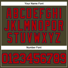 Load image into Gallery viewer, Custom Olive Red-Navy Authentic Salute To Service Baseball Jersey