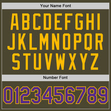 Load image into Gallery viewer, Custom Olive Purple-Gold Authentic Throwback Salute To Service Baseball Jersey