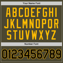 Load image into Gallery viewer, Custom Olive Black-Gold Authentic Throwback Salute To Service Baseball Jersey