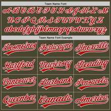 Load image into Gallery viewer, Custom Olive Red-White Authentic Throwback Salute To Service Baseball Jersey