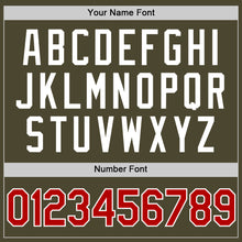 Load image into Gallery viewer, Custom Olive Red-White Authentic Throwback Salute To Service Baseball Jersey