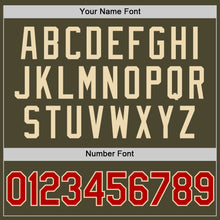 Load image into Gallery viewer, Custom Olive Red-Cream Authentic Throwback Salute To Service Baseball Jersey