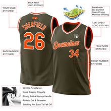 Load image into Gallery viewer, Custom Olive Orange-White Authentic Throwback Salute To Service Basketball Jersey
