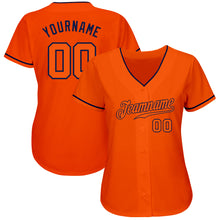 Load image into Gallery viewer, Custom Orange Orange-Navy Authentic Baseball Jersey